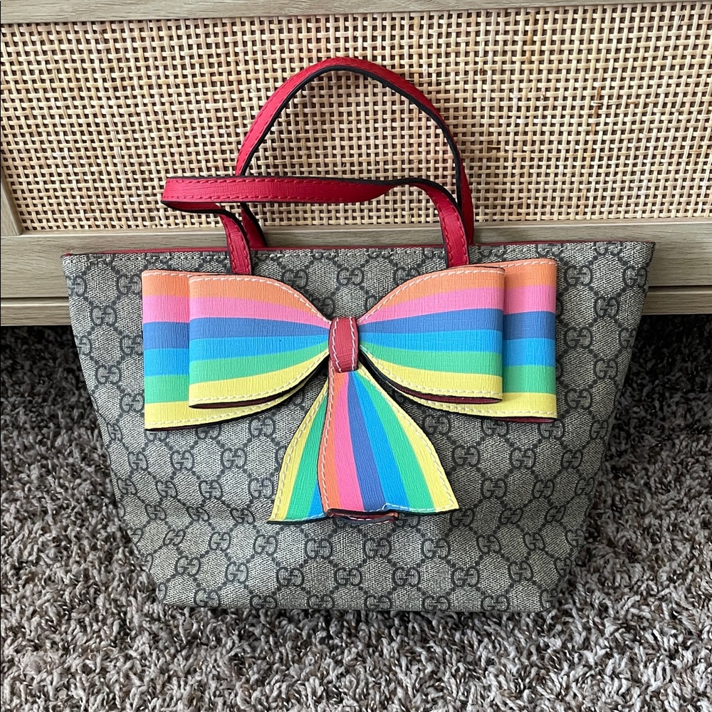 Cute Tote with Rainbow Bow